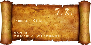 Temmer Kitti névjegykártya